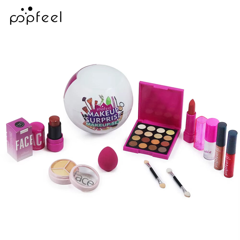 POPFEEL 10-Piece Surprise Makeup Ball Set - Perfect Cosmetic Gift Set for Holidays, and Birthday Celebrations - Fun Variety