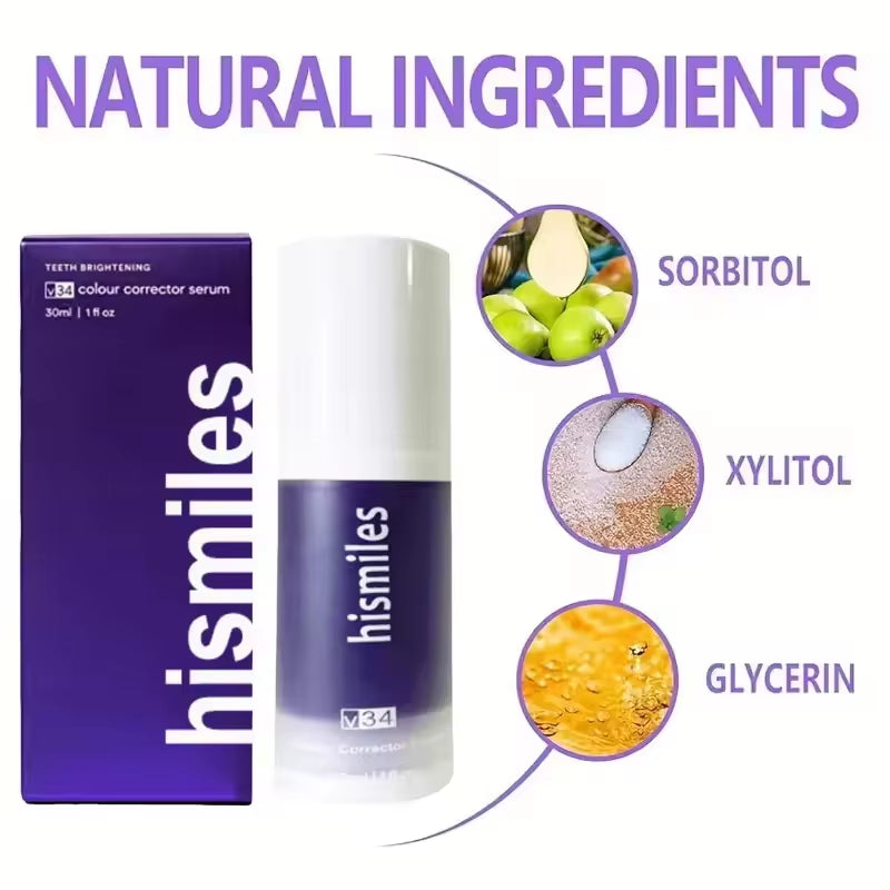 Purple Whitening Toothpaste 30Ml Deep Cleaning Stain Removal Dentifrice Freshing Breath Oral Care Essentials for Home Daily Life