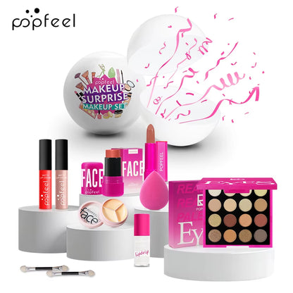 POPFEEL 10-Piece Surprise Makeup Ball Set - Perfect Cosmetic Gift Set for Holidays, and Birthday Celebrations - Fun Variety