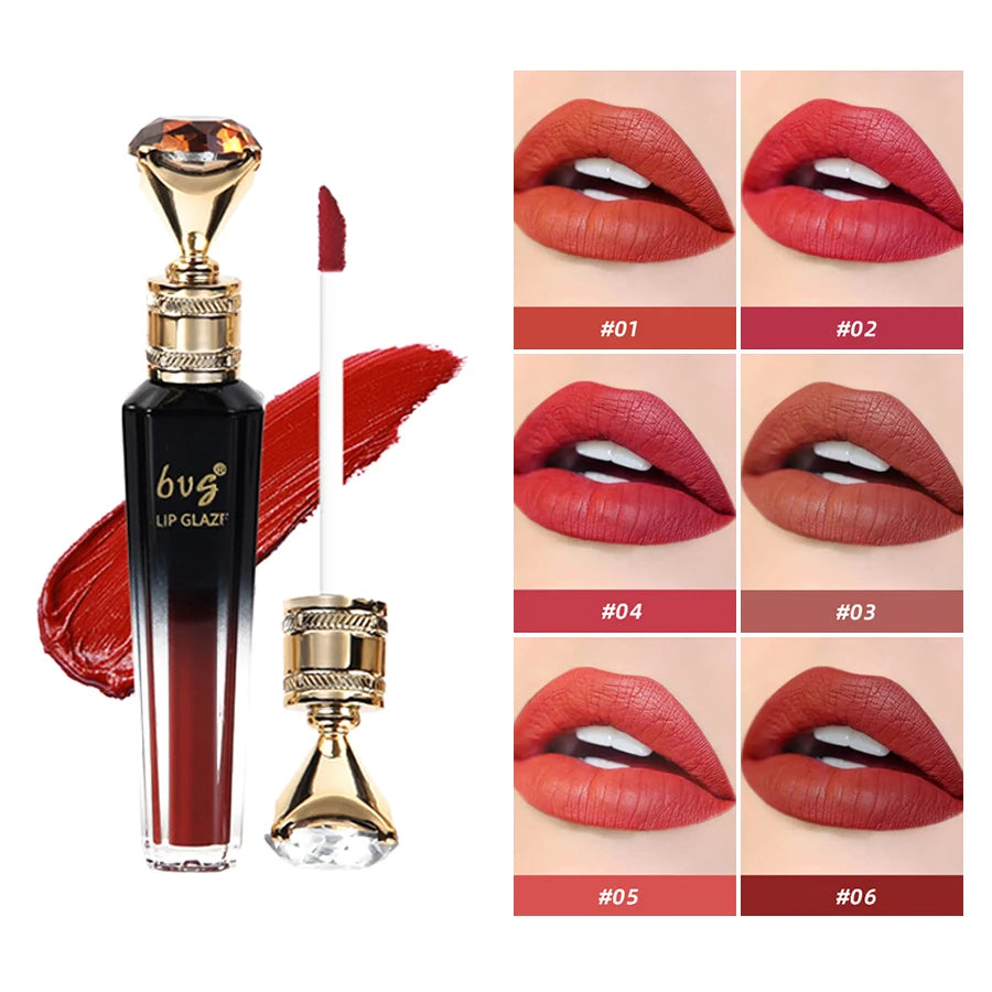 Lip Gloss Durable Moisturizing Waterproof Non-Fading Non-Stick Cup Color Durable Velvet Matte Lip Gloss Cosmetics for Women