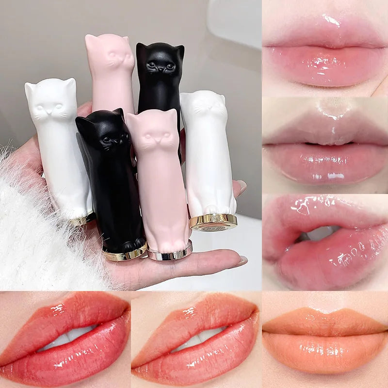 SHAQINUO Meowoqinqin Moisturizing Color Lip Balm, Anti-Dryness and Crack Fade Lip Lines Student Moisturizing Lipstick