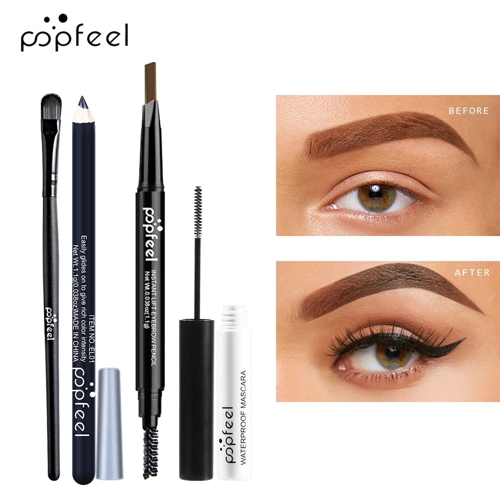 POPFEEL Eye Makeup Set, Eyeshadow Palette, Eyeliner, Mascara, Eyebrow Pencil, Makeup Tool Set Box, Gifts for Women