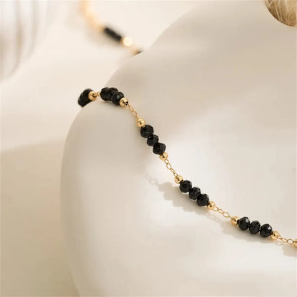Black Beaded Necklace Dainty Black Charm Necklace Dainty Boho Style Jewellery Beaded Choker Layering Necklaces Minimalist New