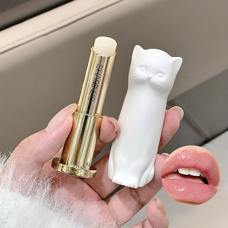SHAQINUO Meowoqinqin Moisturizing Color Lip Balm, Anti-Dryness and Crack Fade Lip Lines Student Moisturizing Lipstick