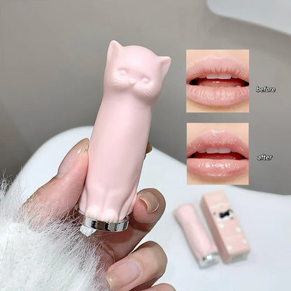 SHAQINUO Meowoqinqin Moisturizing Color Lip Balm, Anti-Dryness and Crack Fade Lip Lines Student Moisturizing Lipstick