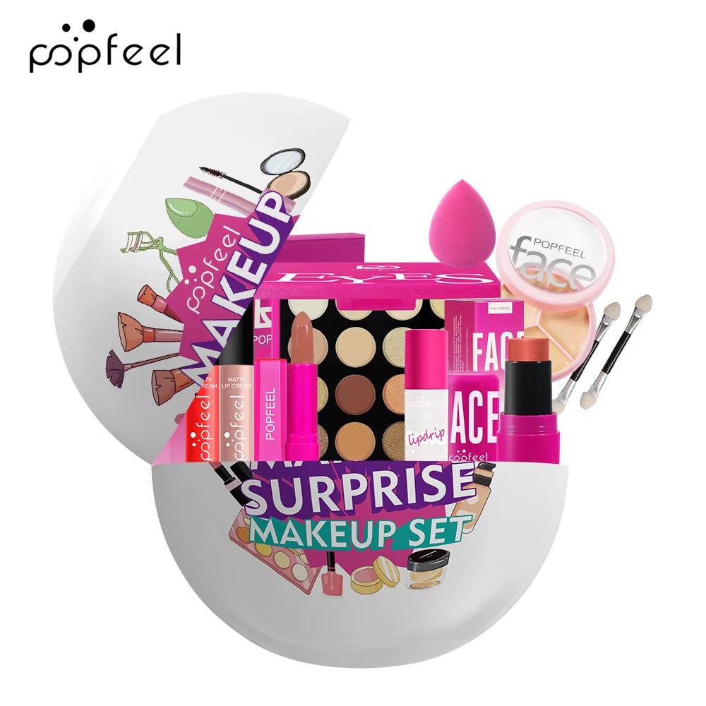 POPFEEL 10-Piece Surprise Makeup Ball Set - Perfect Cosmetic Gift Set for Holidays, and Birthday Celebrations - Fun Variety