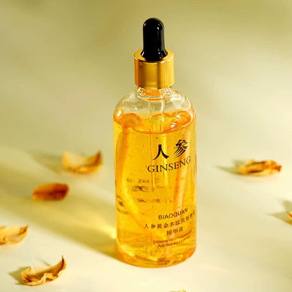Gold Ginseng Face Serum 100Ml Polypeptide Lightening Skin Moisturizing Facial Serum Smoothing Skin Care Products Deep Hydration